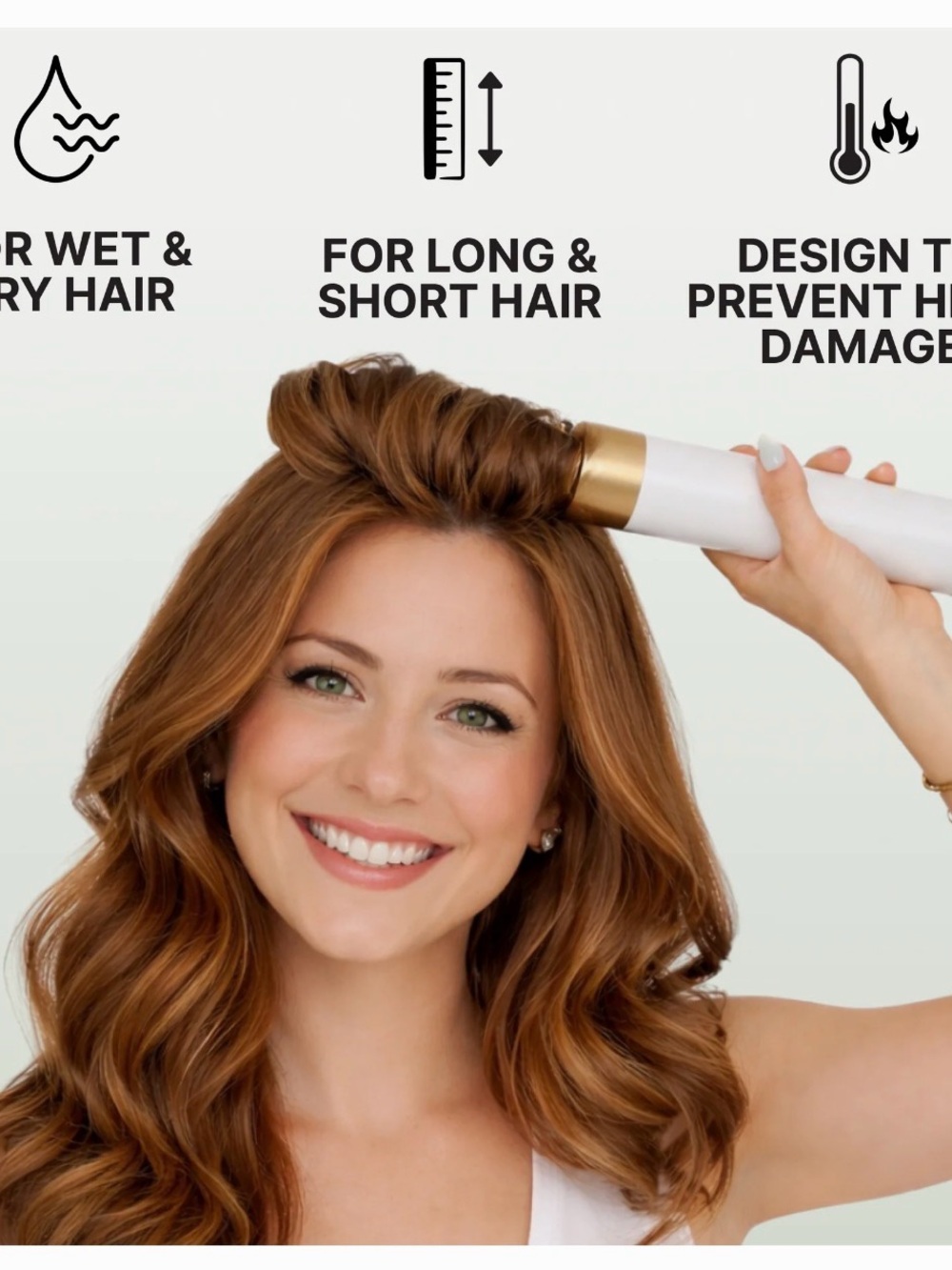 CURLSLAB Multistyler 5-in-1 Hair Styler - White & Rose Gold - Picture 3 of 4